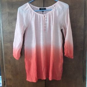BCX Pink Ombré Lightweight Summer Blouse